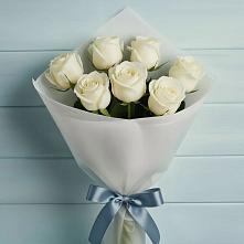 Букет 7 Белых роз Эдлесс Лав #REPLACE_PRED# Октябрьский Хабаровский край