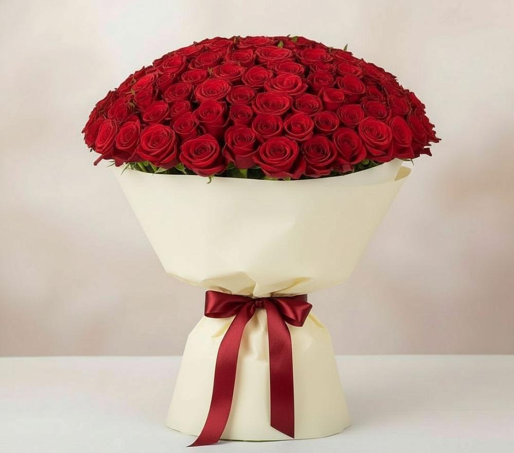 Букет 101 Красная роза Милано в Октябрьский Хабаровский край