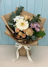 Букет цветов из:  Герберы и Хризантемы в Октябрьский Хабаровский край
