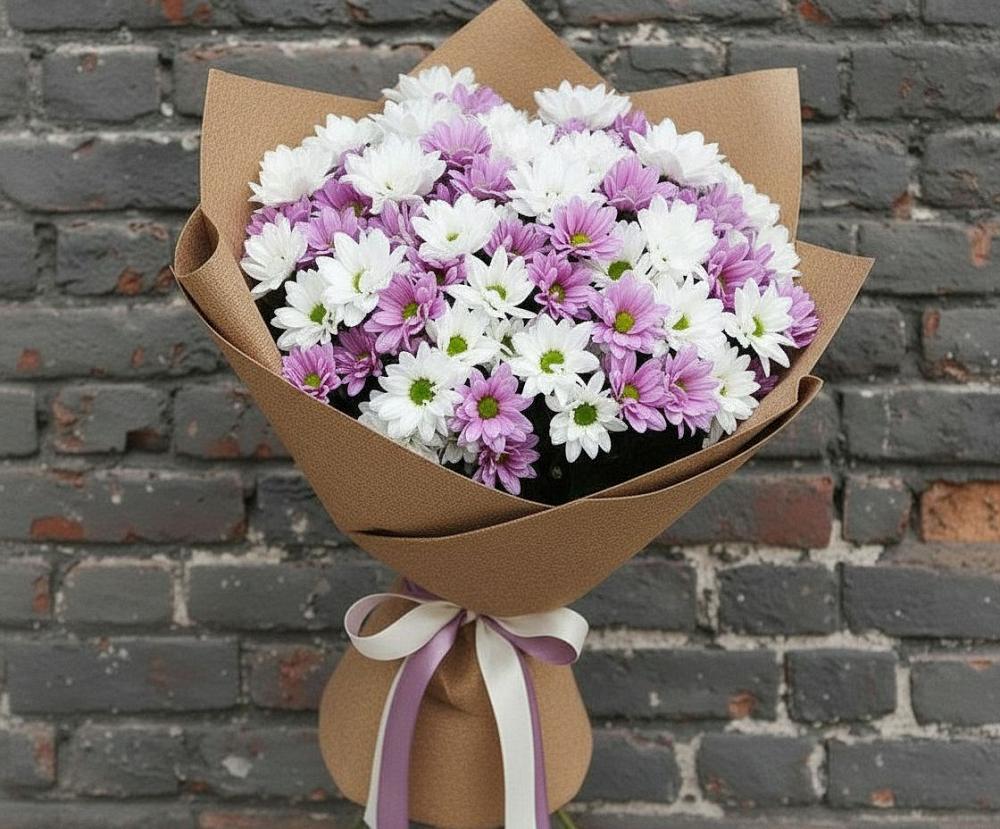 Букет цветов из: Хризантемы в Октябрьский Хабаровский край
