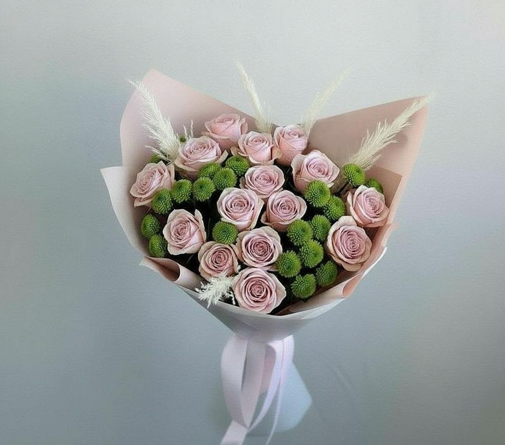 Букет цветов из: Розы и Хризантемы в Октябрьский Хабаровский край